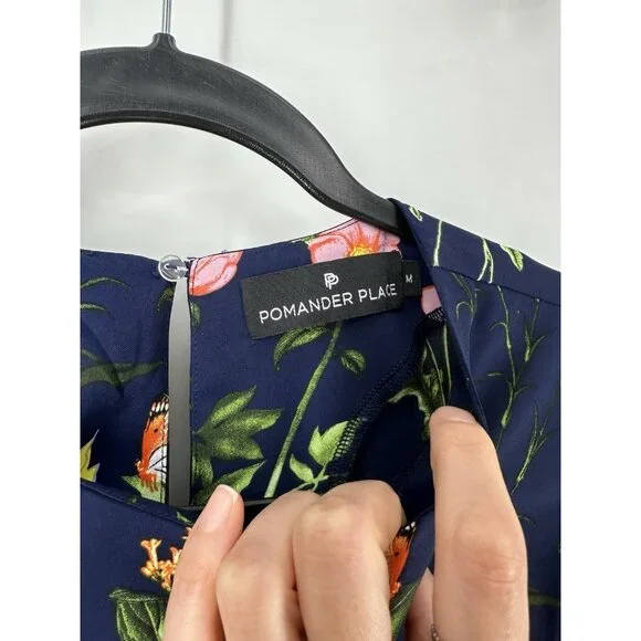 Pomander Place Floral Navy Blouse - Picture 3 of 7